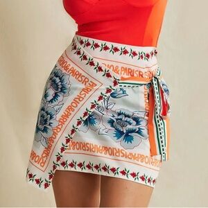 MICAS Floral Print Wrap Mini Skirt Multi print Women’s XS NEW Vacation Resort